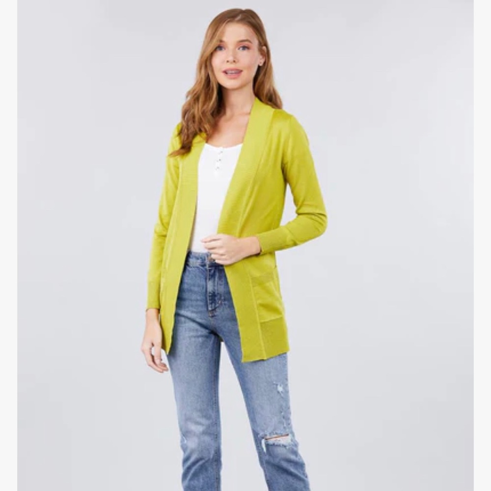 Marigold Yellow Philosophy Button Down Cardigan Sweater